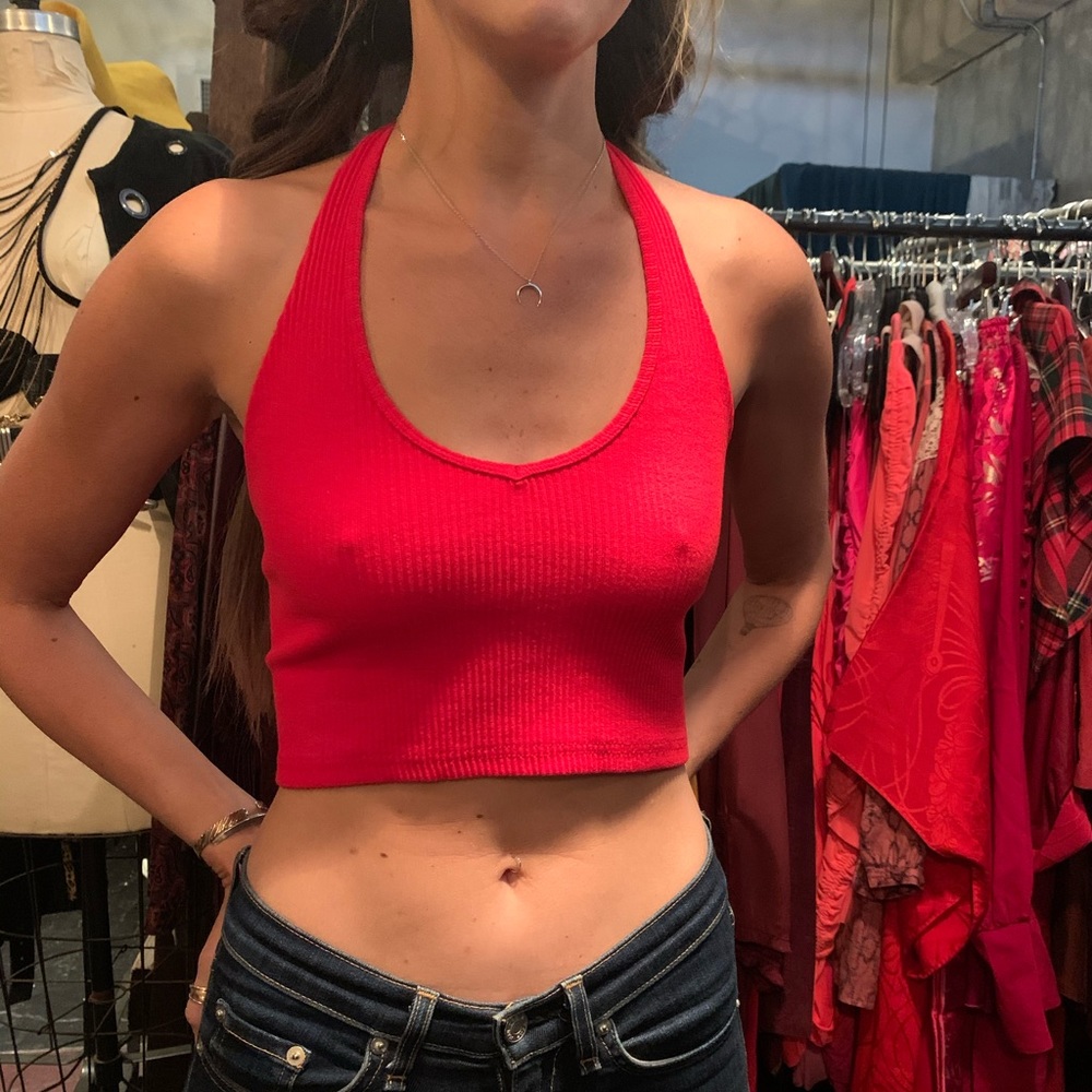 Red crop top